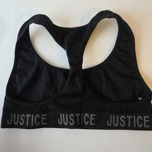 Justice Girls Black Racerback Sports Bra